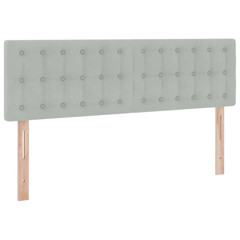 Opbergbed met LED met matras Lichtgrijs 140 x 190 cm Fluweel is nu te koop bij PeponiXL, paradijselijk wonen!