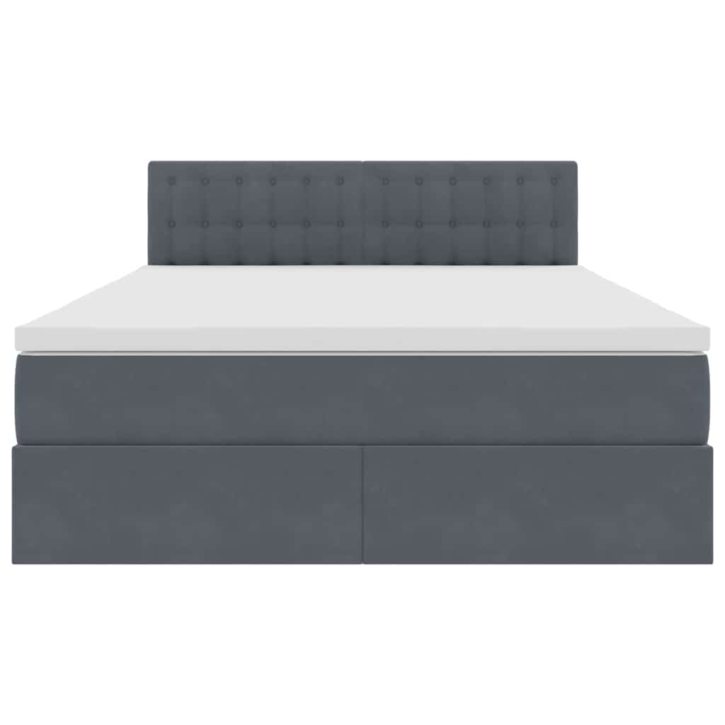 Opbergbed met LED met matras Donkergrijs 140 x 200 cm Fluweel is nu te koop bij PeponiXL, paradijselijk wonen!