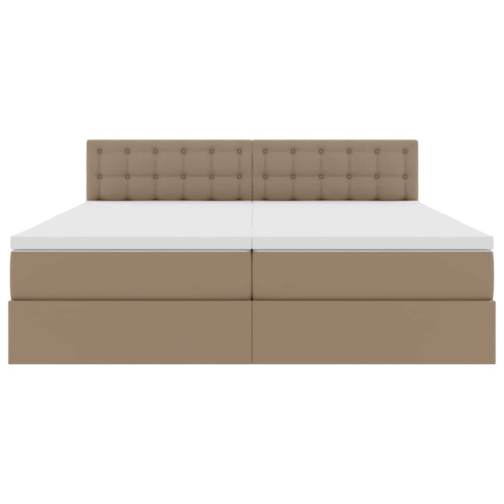 Opbergbed met LED met matras Cappuccino 180 x 200 cm Nep Leer is nu te koop bij PeponiXL, paradijselijk wonen!