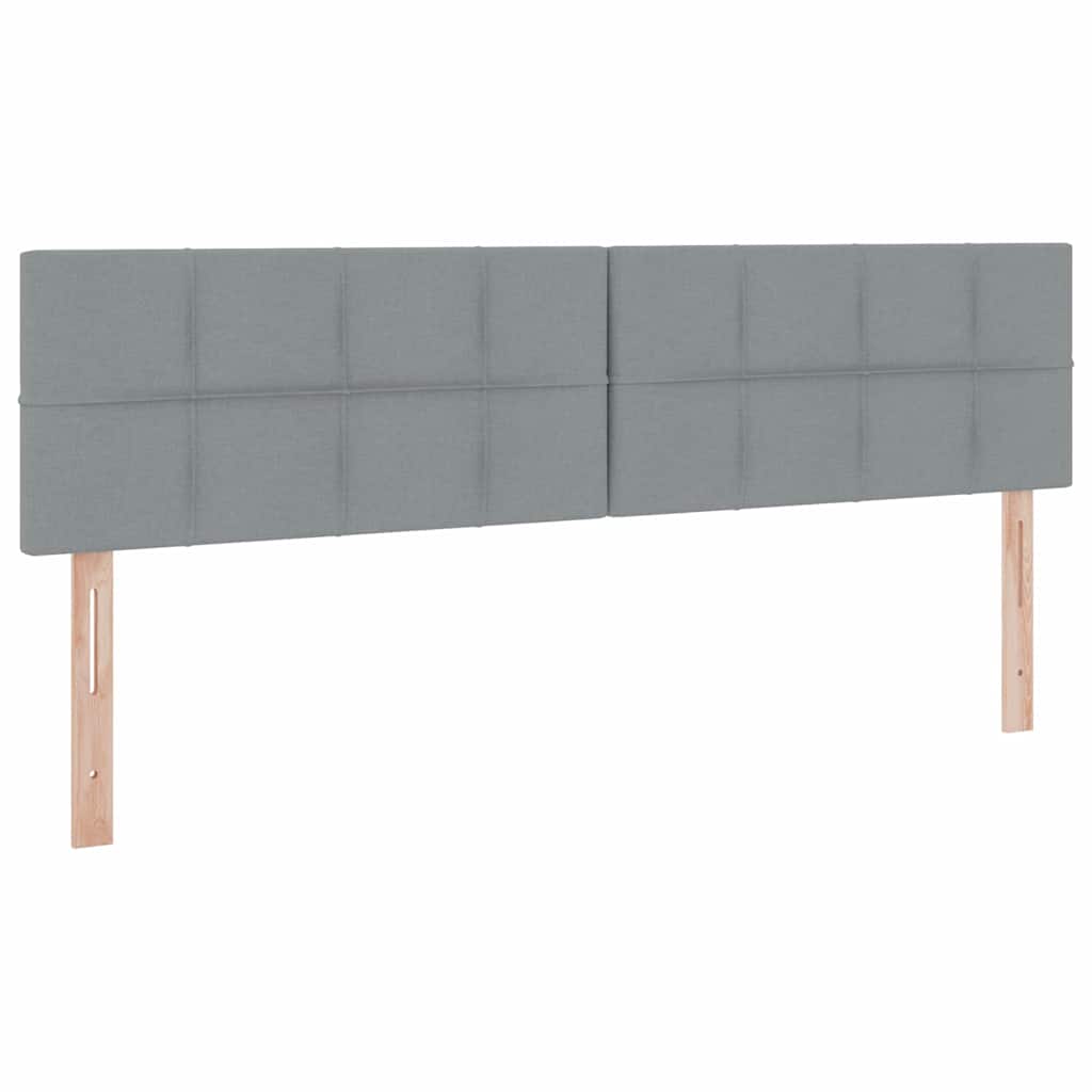 Bed met LED-striplichten Lichtgrijs 180 x 200 cm Stof is nu te koop bij PeponiXL, paradijselijk wonen!