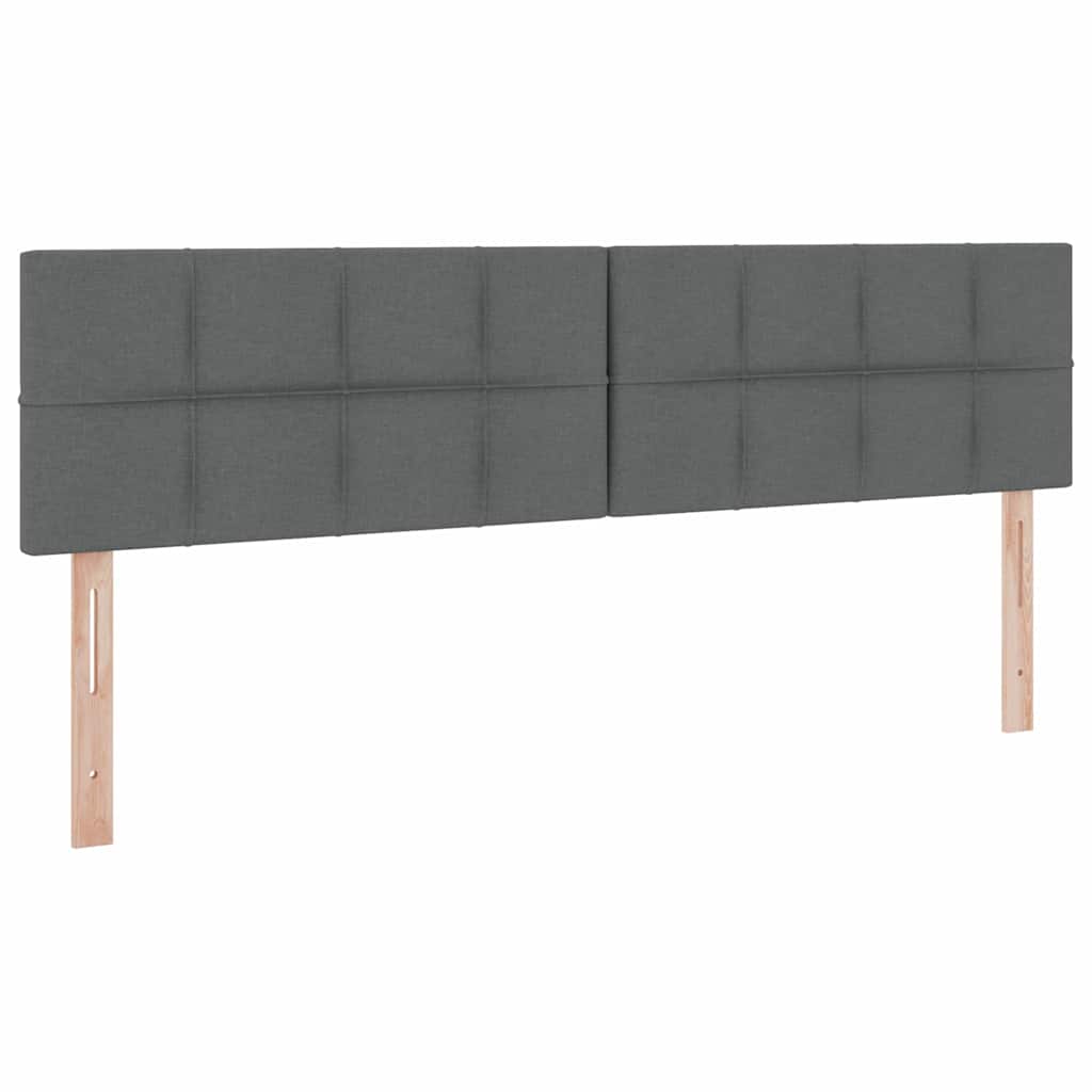 Bed met LED-striplichten Donkergrijs 200 x 200 cm Stof is nu te koop bij PeponiXL, paradijselijk wonen!
