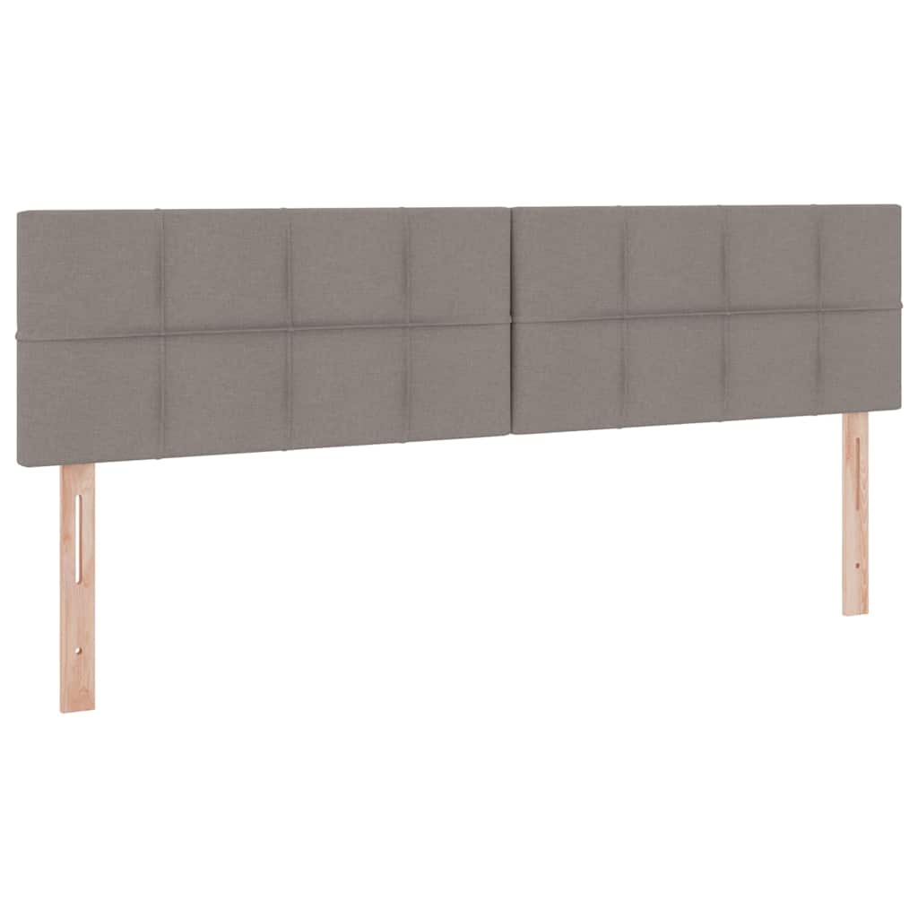 Bed met LED-striplichten met hoofdeinde Taupe 200 x 200 cm Stof is nu te koop bij PeponiXL, paradijselijk wonen!