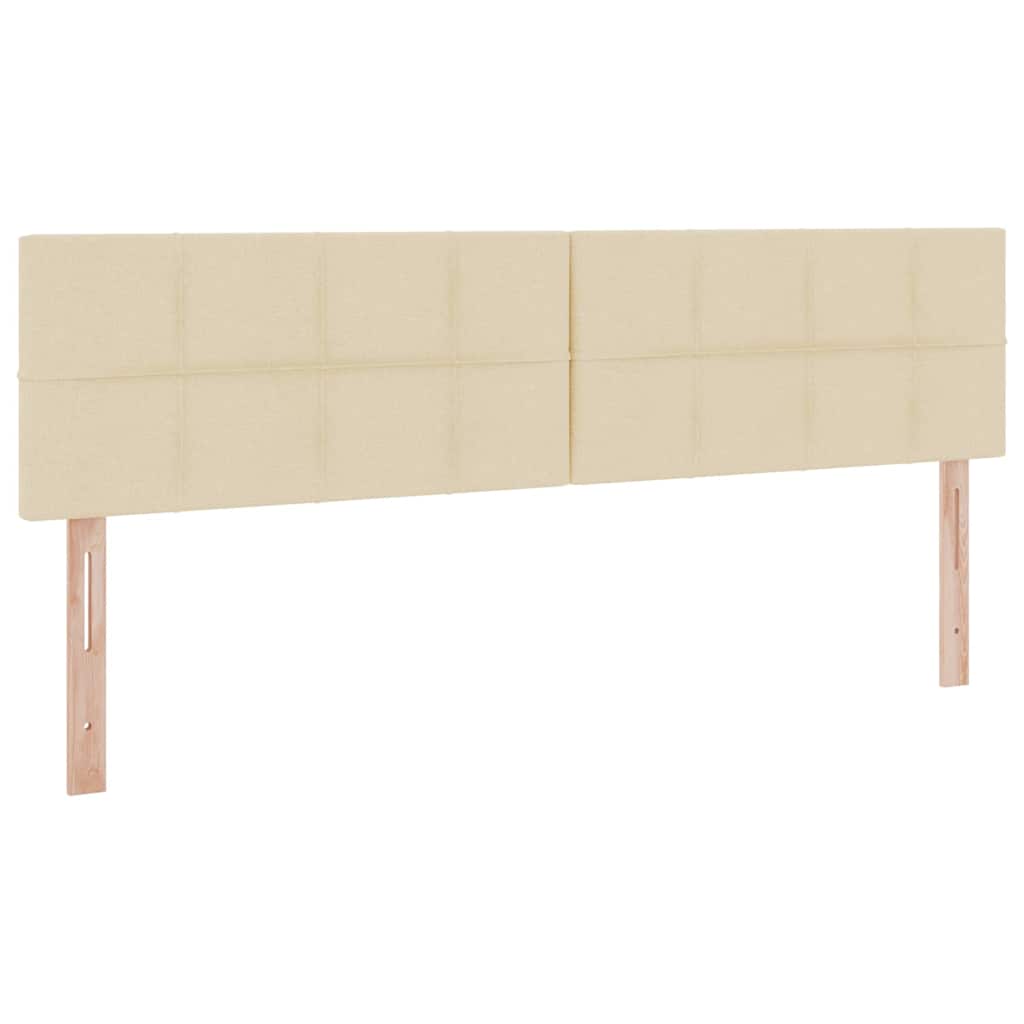 Bed met LED-striplichten met hoofdeinde Crème 200 x 200 cm Stof is nu te koop bij PeponiXL, paradijselijk wonen!