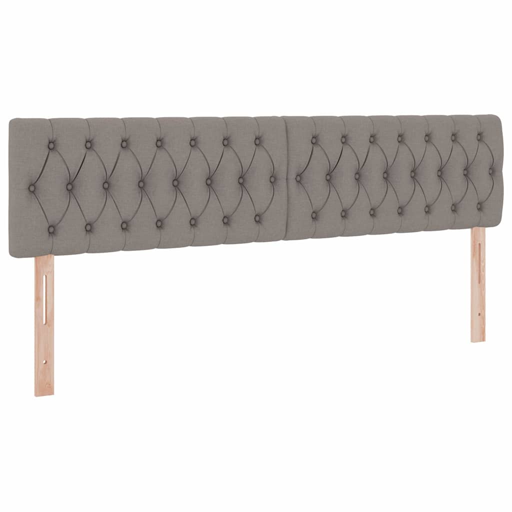 Bed met LED-striplichten met hoofdeinde Taupe 200 x 200 cm Stof is nu te koop bij PeponiXL, paradijselijk wonen!