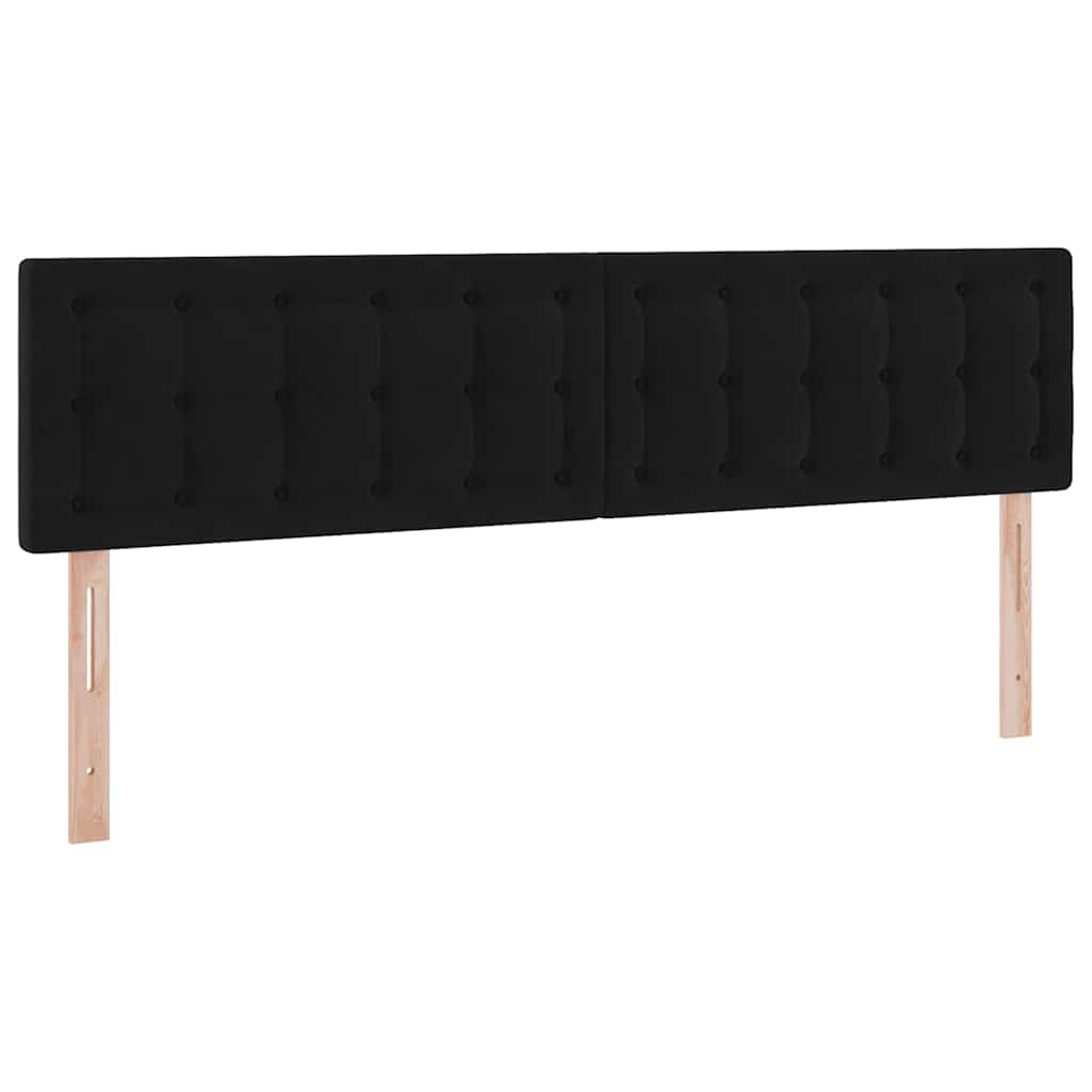 Bed met LED-stripverlichting Zwart 180 x 200 cm Fluweel is nu te koop bij PeponiXL, paradijselijk wonen!