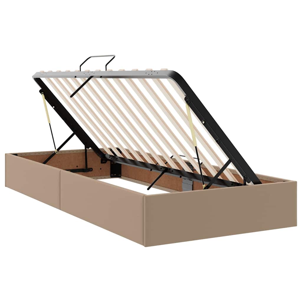 Opslag bed met matras Cappuccino 90 x 190 cm Nep Leer is nu te koop bij PeponiXL, paradijselijk wonen!