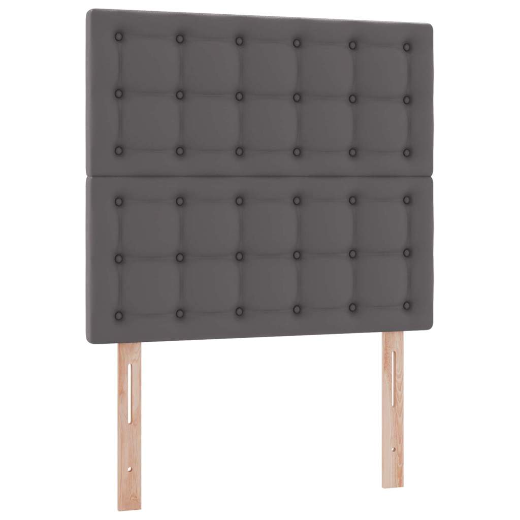 Opslag bed met matras met hoofdeinde Grijs 90 x 200 cm Nep Leer is nu te koop bij PeponiXL, paradijselijk wonen!