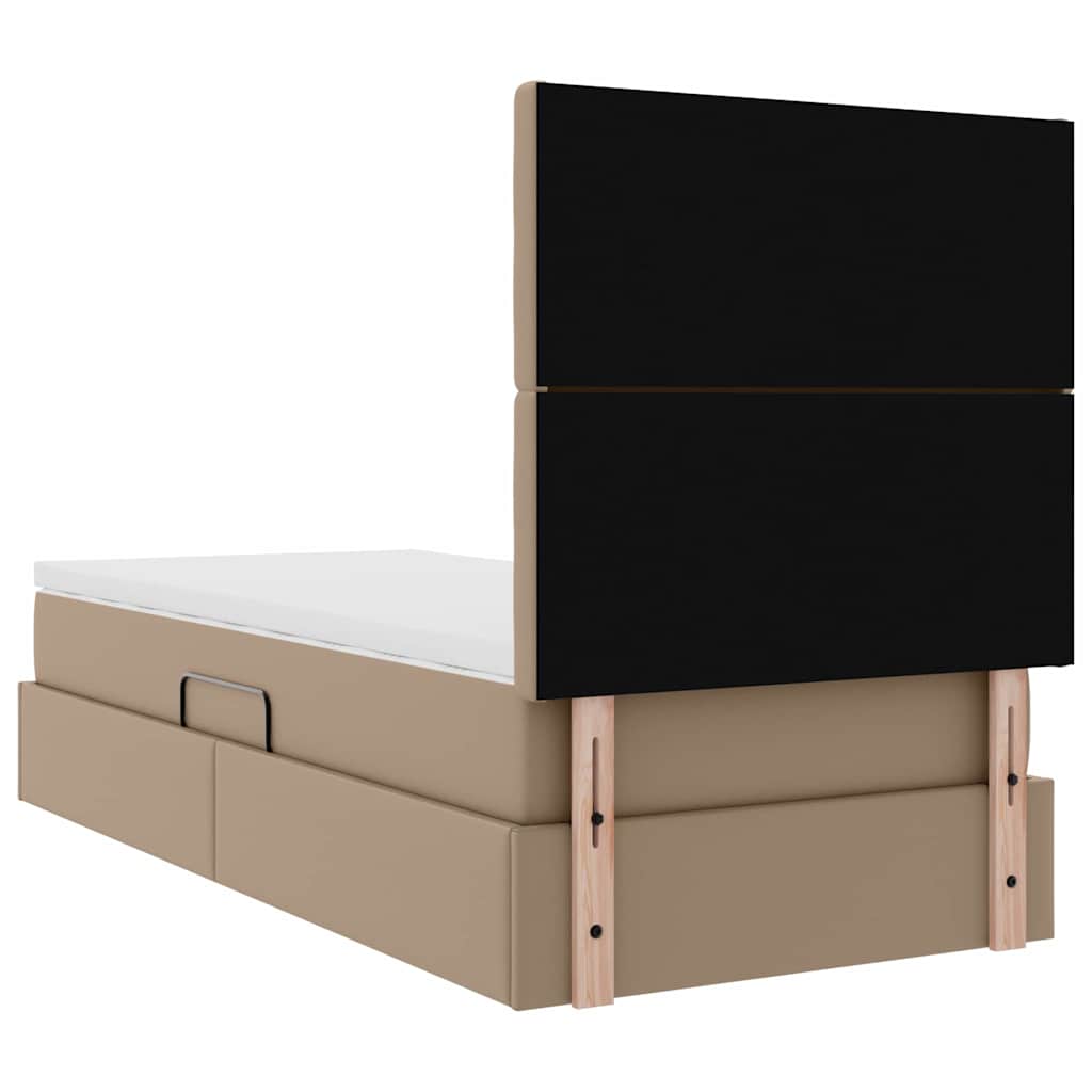 Opslag bed met matras Cappuccino 90 x 200 cm Nep Leer is nu te koop bij PeponiXL, paradijselijk wonen!