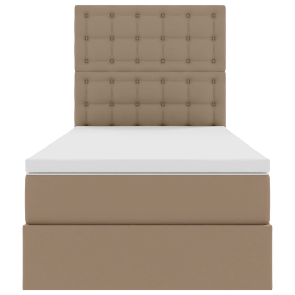 Opslag bed met matras Cappuccino 90 x 200 cm Nep Leer is nu te koop bij PeponiXL, paradijselijk wonen!
