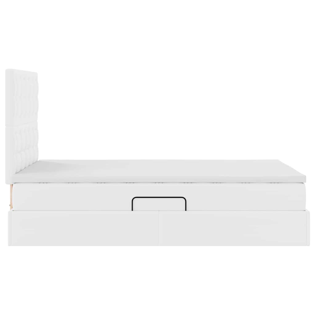 Opslag bed met matras met hoofdeinde Wit 120 x 190 cm Nep Leer is nu te koop bij PeponiXL, paradijselijk wonen!