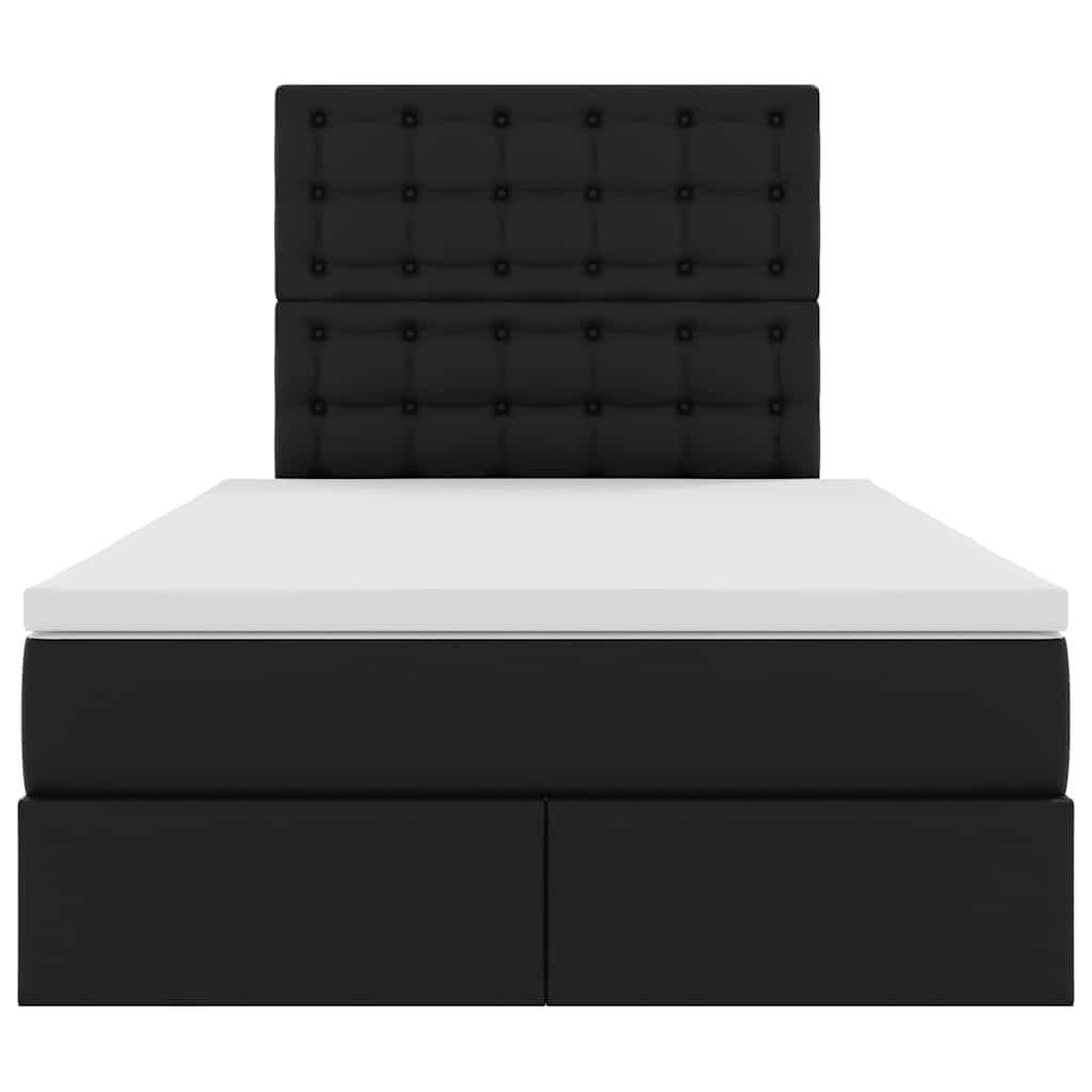 Opslag bed met matras met opslag Zwart 120 x 200 cm Nep Leer is nu te koop bij PeponiXL, paradijselijk wonen!