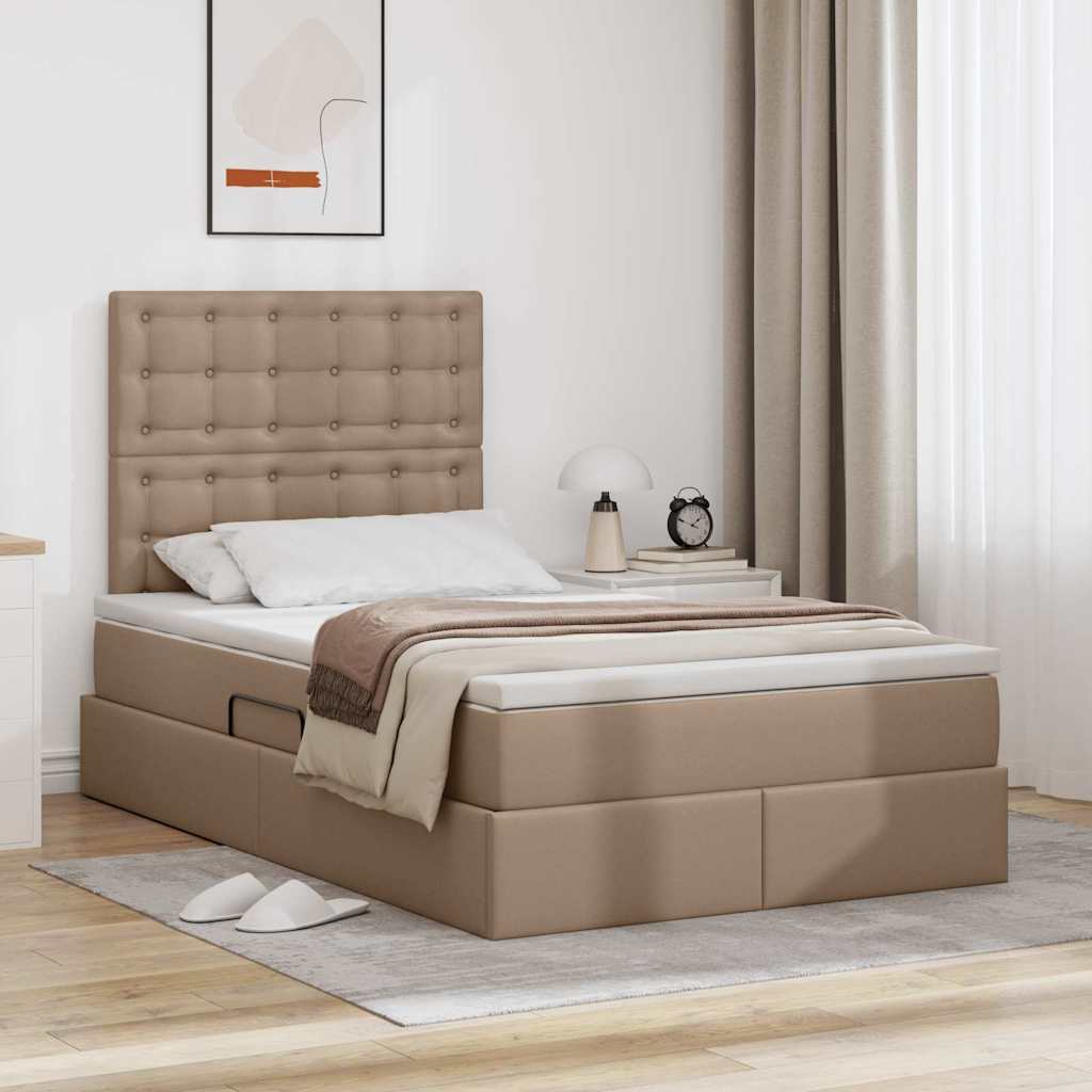 Opslag bed met matras Cappuccino 120 x 200 cm Nep Leer is nu te koop bij PeponiXL, paradijselijk wonen!