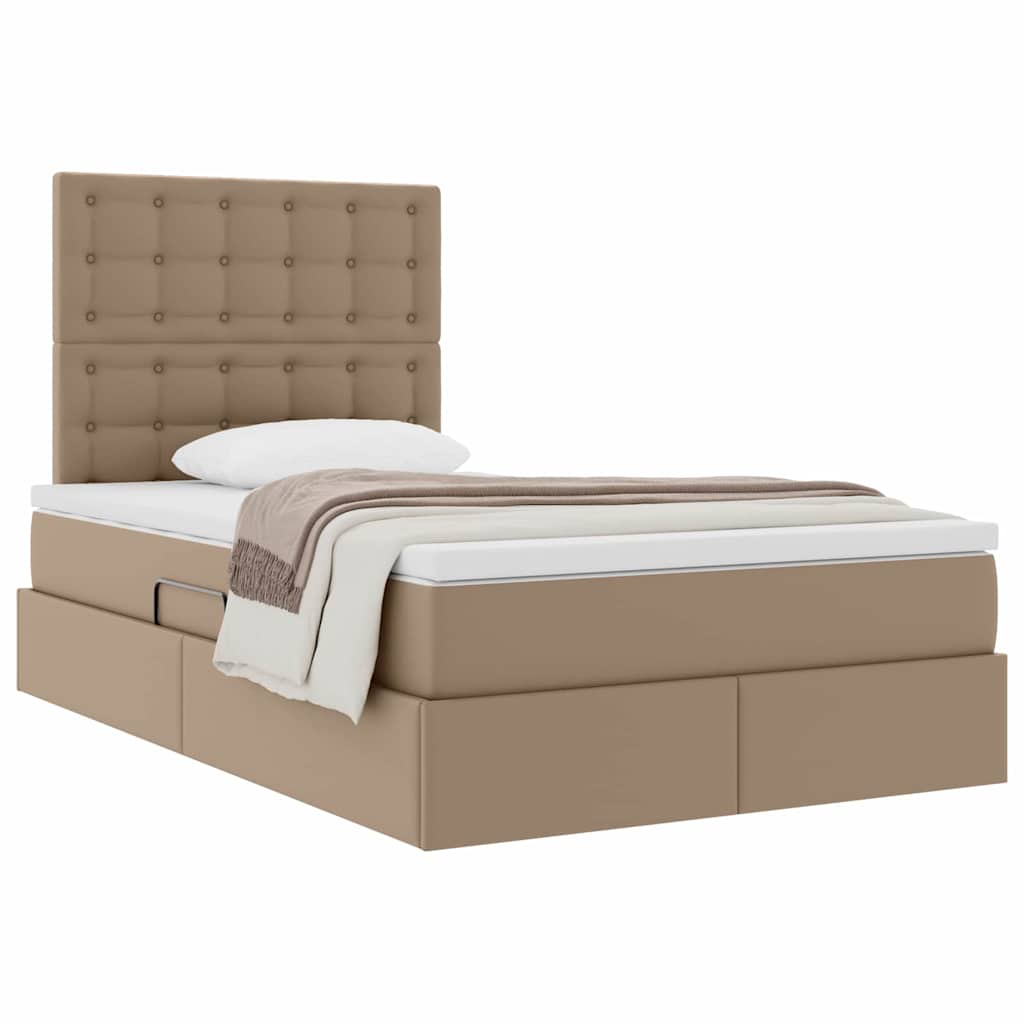 Opslag bed met matras Cappuccino 120 x 200 cm Nep Leer is nu te koop bij PeponiXL, paradijselijk wonen!