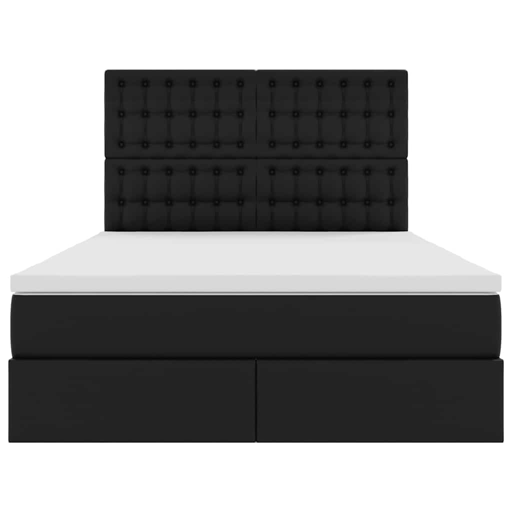 Opslag bed met matras met opslag Zwart 140 x 190 cm Nep Leer is nu te koop bij PeponiXL, paradijselijk wonen!