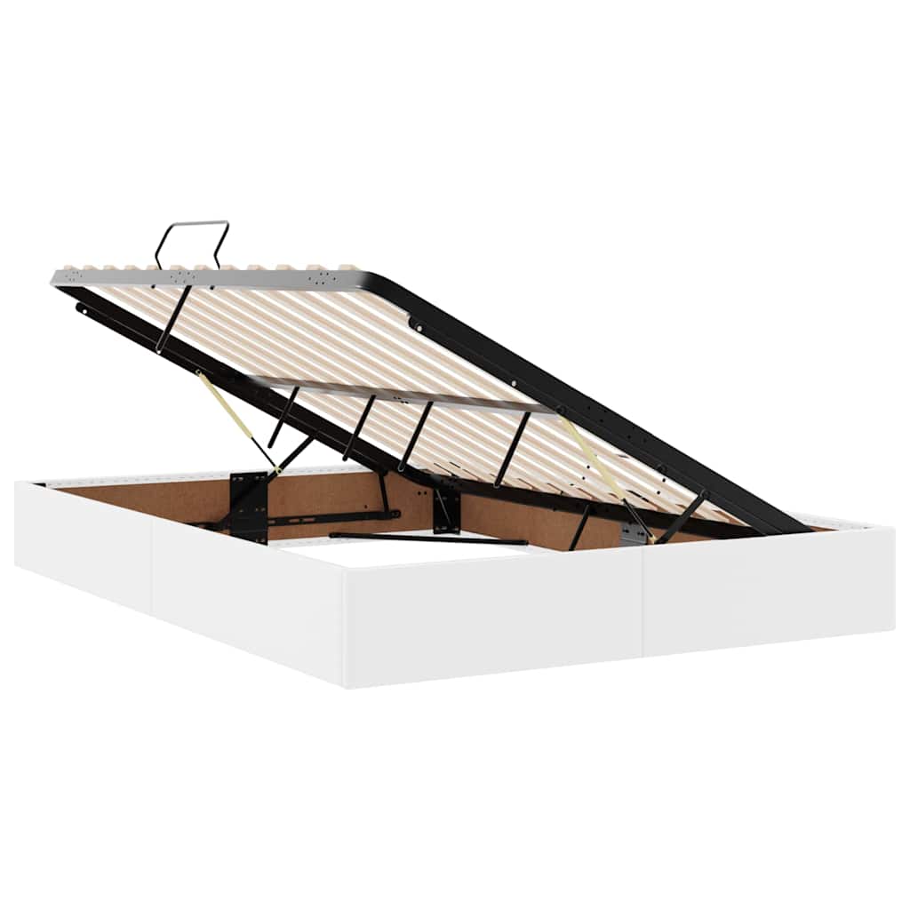 Opslag bed met matras met opslag Puur Wit 140 x 190 cm Nep Leer is nu te koop bij PeponiXL, paradijselijk wonen!