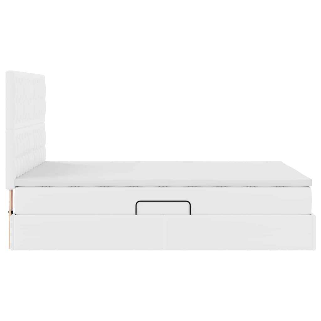 Opslag bed met matras met opslag Puur Wit 140 x 190 cm Nep Leer is nu te koop bij PeponiXL, paradijselijk wonen!