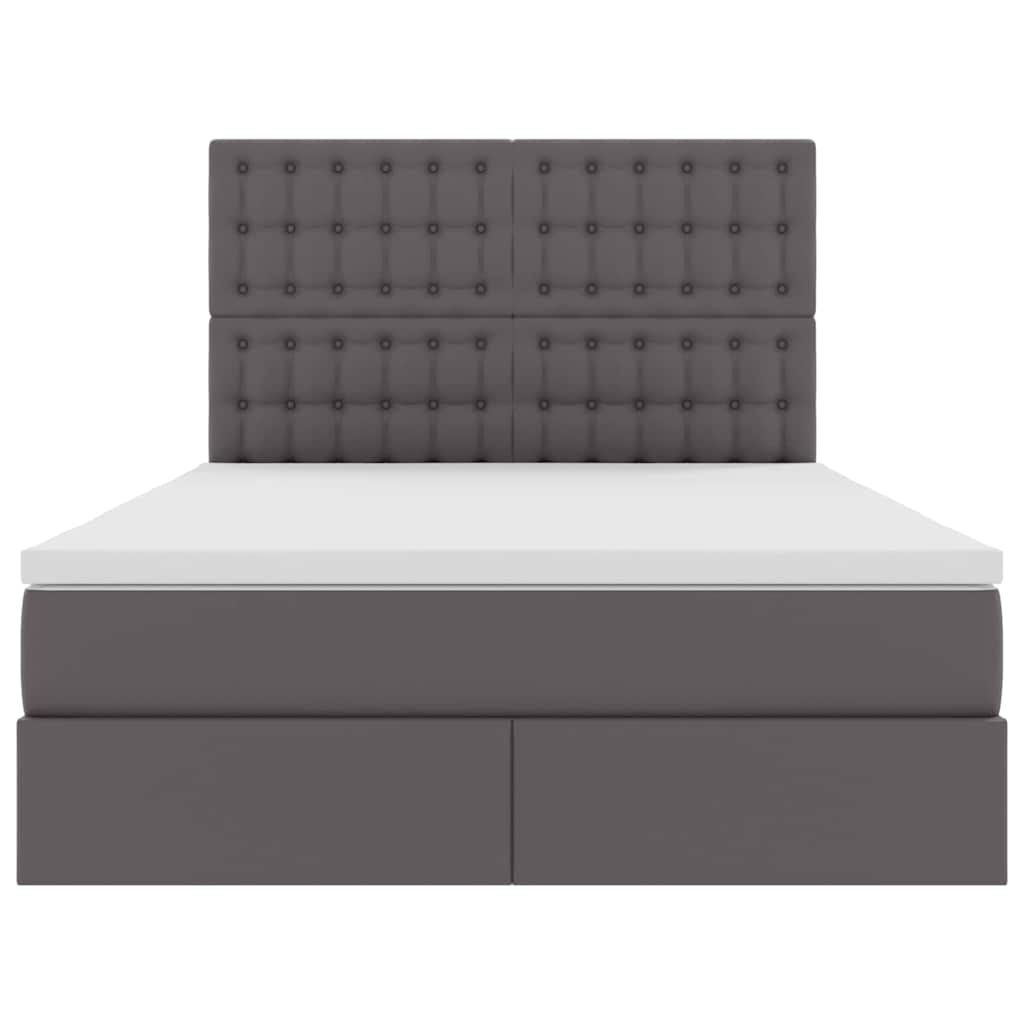 Opslag bed met matras met opslag Grijs 140 x 190 cm Nep Leer is nu te koop bij PeponiXL, paradijselijk wonen!