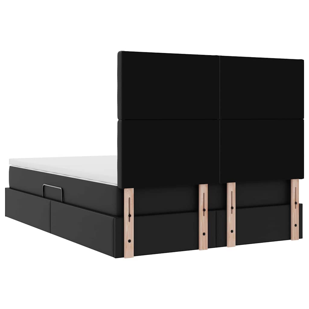 Opslag bed met matras met opslag Zwart 140 x 200 cm Nep Leer is nu te koop bij PeponiXL, paradijselijk wonen!