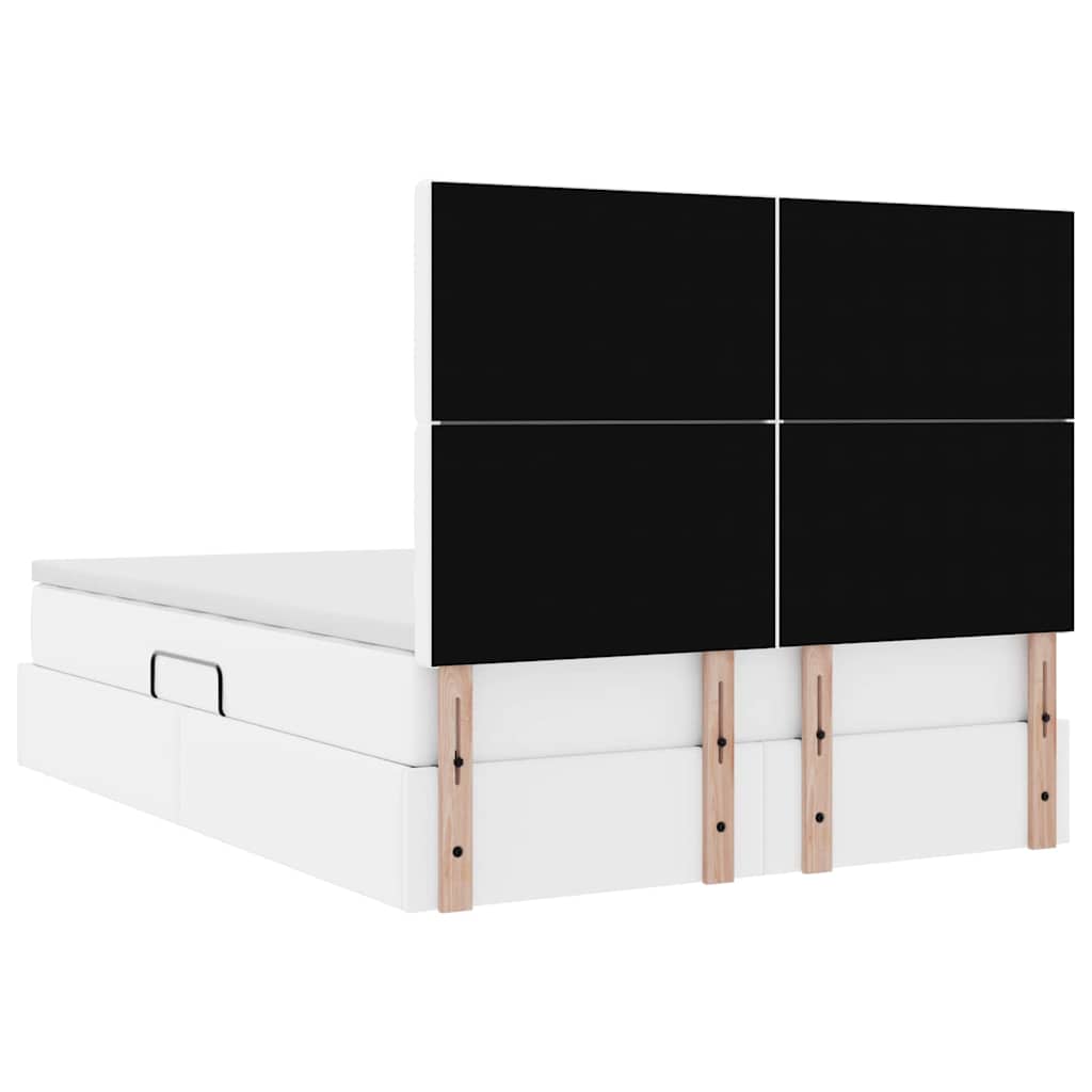 Opslag bed met matras met opslag Puur Wit 140 x 200 cm Nep Leer is nu te koop bij PeponiXL, paradijselijk wonen!