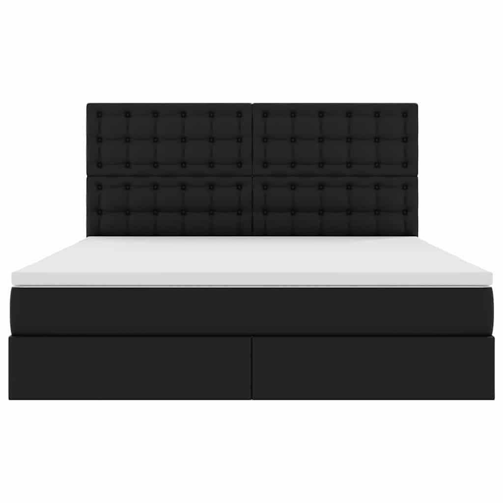 Opslag bed met matras met opslag Zwart 160 x 200 cm Nep Leer is nu te koop bij PeponiXL, paradijselijk wonen!