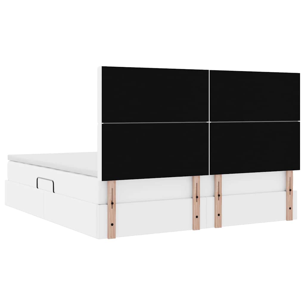 Opslag bed met matras met opslag Puur Wit 160 x 200 cm Nep Leer is nu te koop bij PeponiXL, paradijselijk wonen!