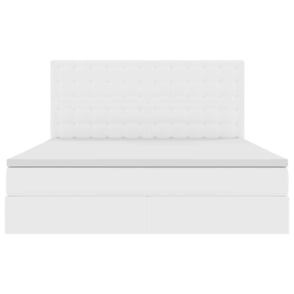 Opslag bed met matras met opslag Puur Wit 160 x 200 cm Nep Leer is nu te koop bij PeponiXL, paradijselijk wonen!