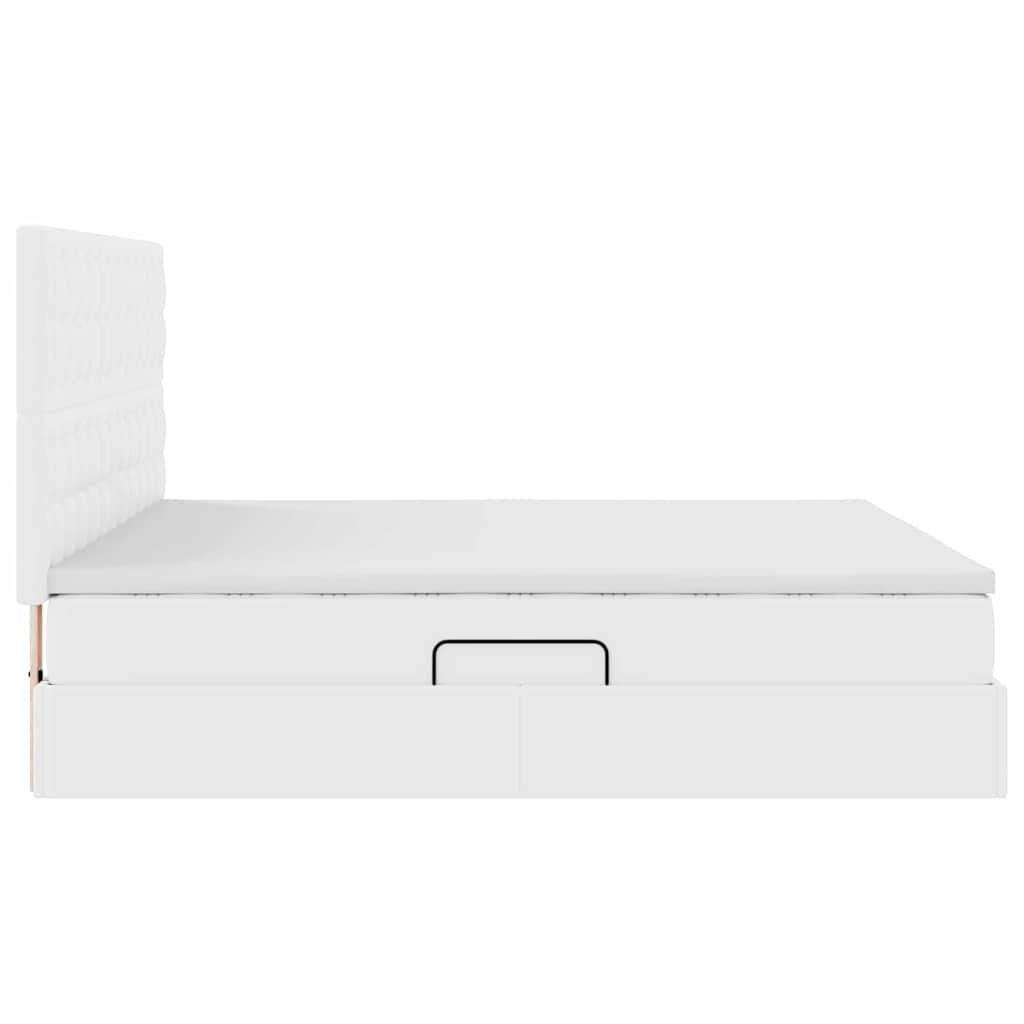 Opslag bed met matras met opslag Puur Wit 160 x 200 cm Nep Leer is nu te koop bij PeponiXL, paradijselijk wonen!