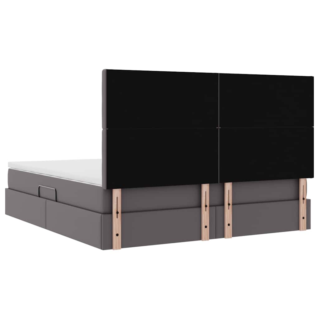 Opslag bed met matras met opslag Grijs 180 x 200 cm Nep Leer is nu te koop bij PeponiXL, paradijselijk wonen!
