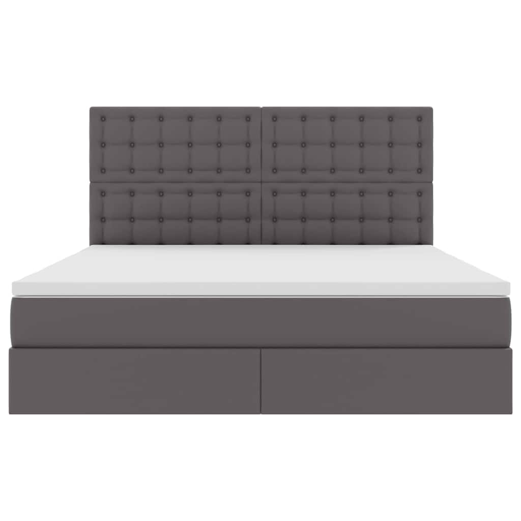 Opslag bed met matras met opslag Grijs 180 x 200 cm Nep Leer is nu te koop bij PeponiXL, paradijselijk wonen!
