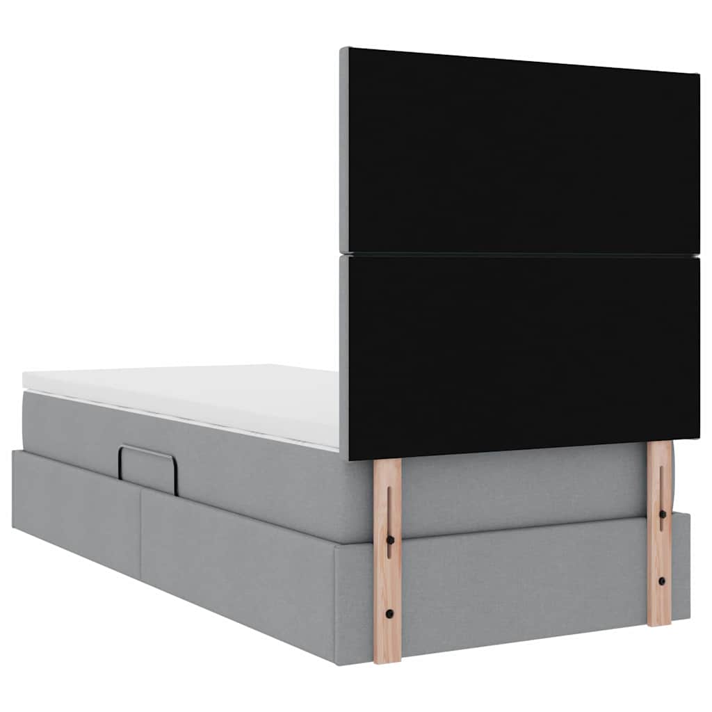 Opslag bed met matras Lichtgrijs 90 x 190 cm Polyester is nu te koop bij PeponiXL, paradijselijk wonen!