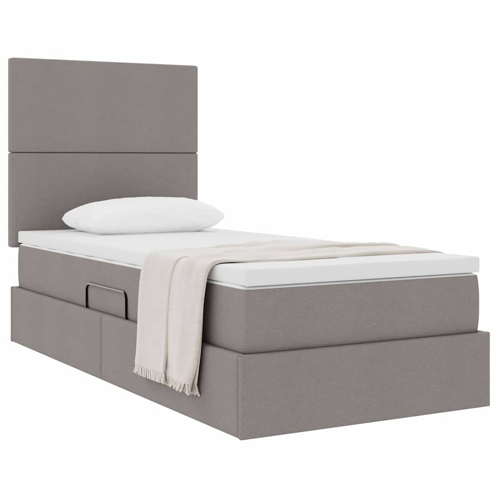 Opslag bed met matras met matras Taupe 90 x 190 cm Polyester is nu te koop bij PeponiXL, paradijselijk wonen!