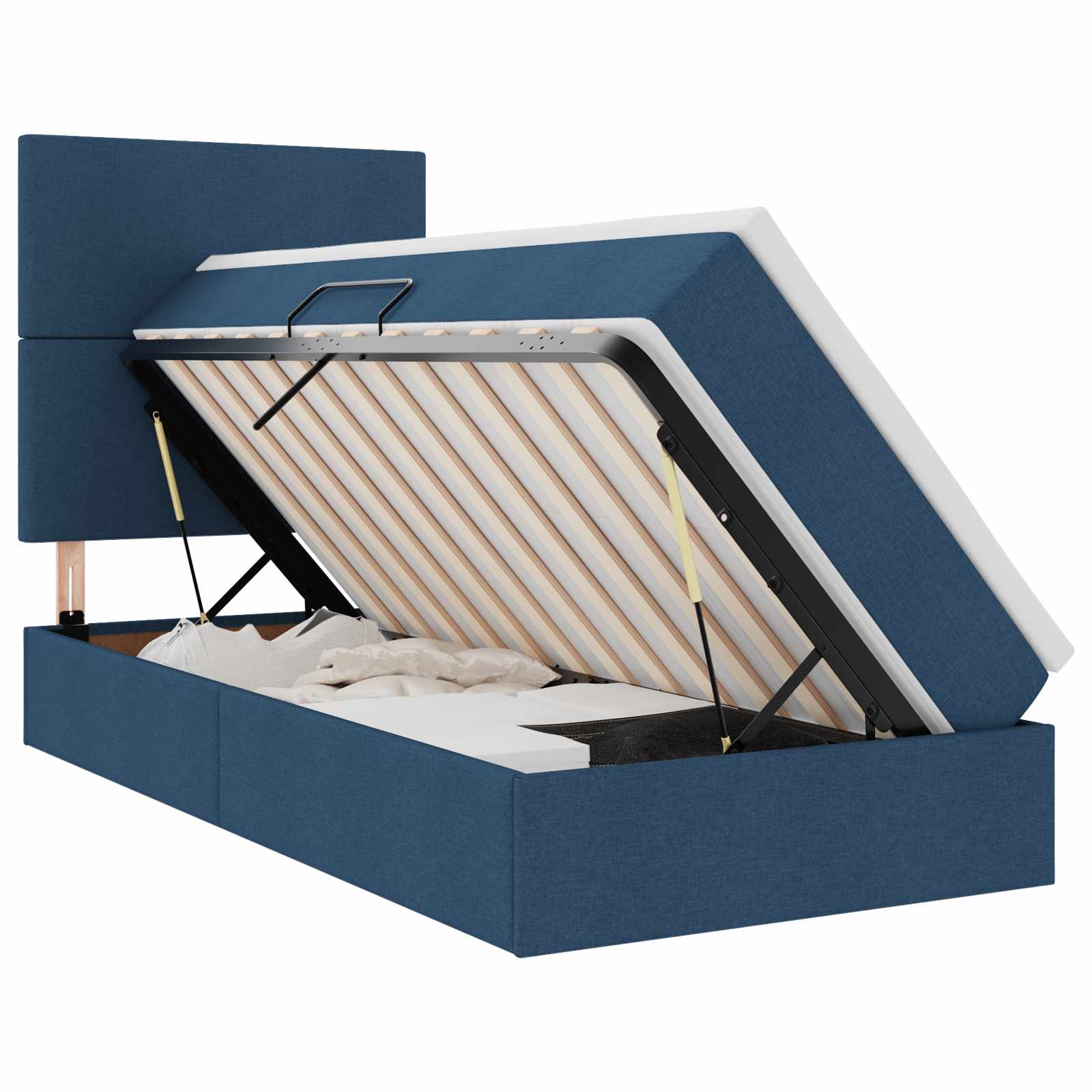 Opslag bed met matras met matras Blauw 90 x 190 cm Polyester is nu te koop bij PeponiXL, paradijselijk wonen!
