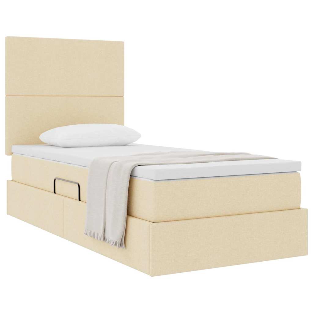 Opslag bed met matras met matras Crème 90 x 200 cm Polyester is nu te koop bij PeponiXL, paradijselijk wonen!