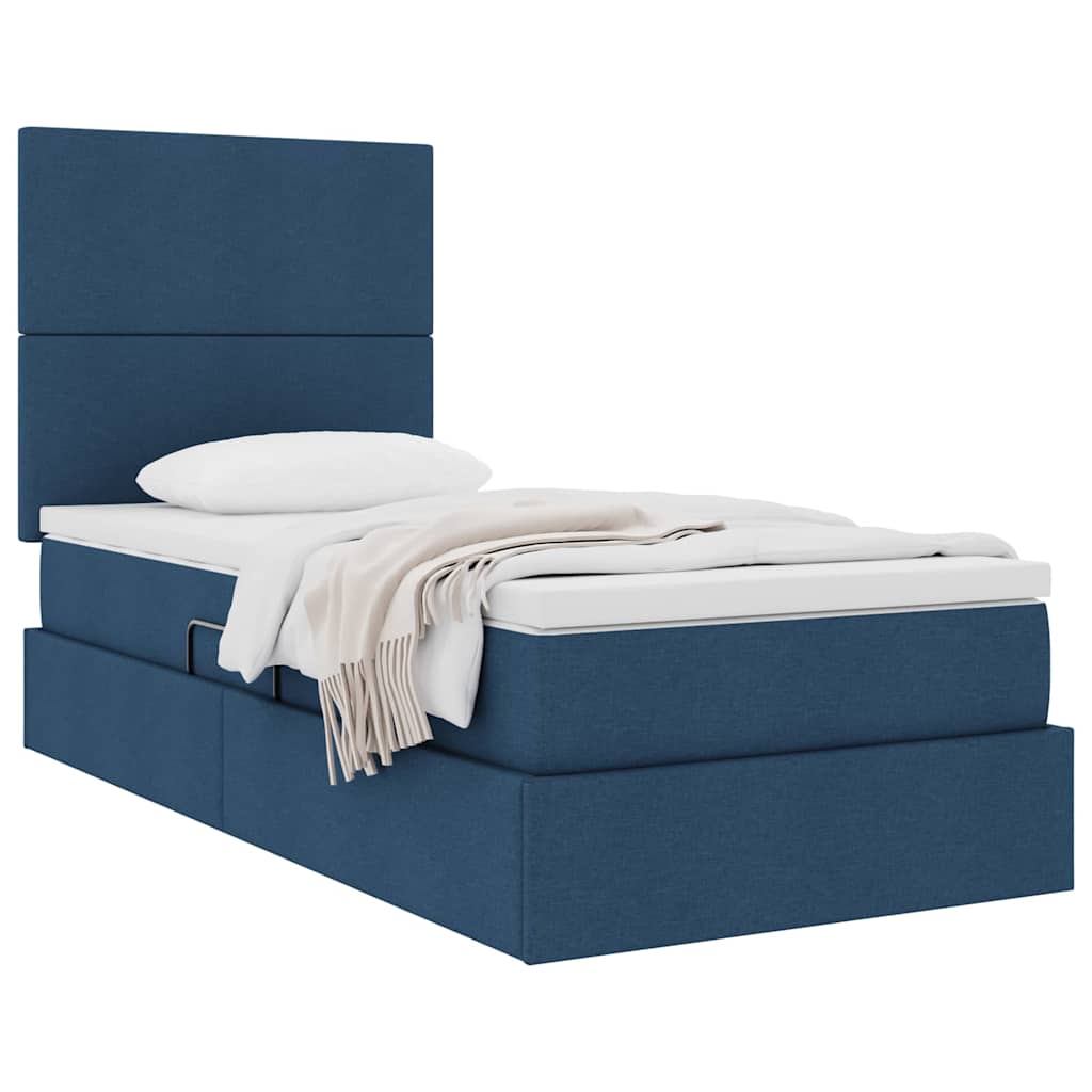 Opslag bed met matras met matras Blauw 90 x 200 cm Polyester is nu te koop bij PeponiXL, paradijselijk wonen!