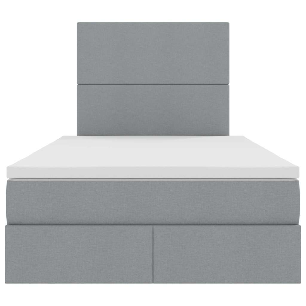 Opslag bed met matras met matras Lichtgrijs 120 x 190 cm Stof is nu te koop bij PeponiXL, paradijselijk wonen!