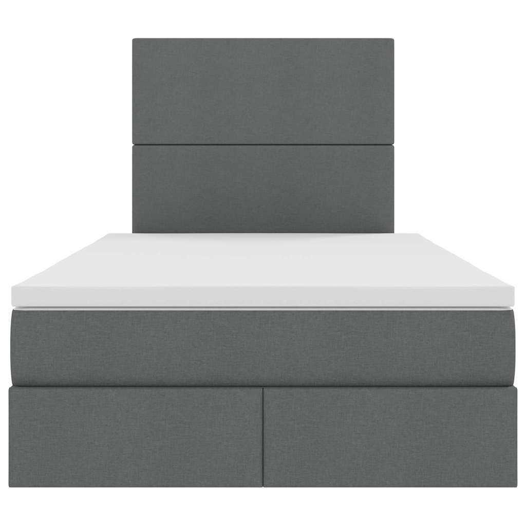 Opslag bed met matras met matras Donkergrijs 120 x 190 cm Stof is nu te koop bij PeponiXL, paradijselijk wonen!