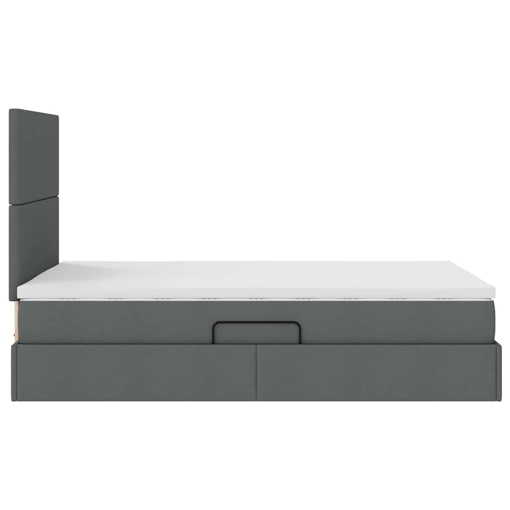 Opslag bed met matras met matras Donkergrijs 120 x 190 cm Stof is nu te koop bij PeponiXL, paradijselijk wonen!