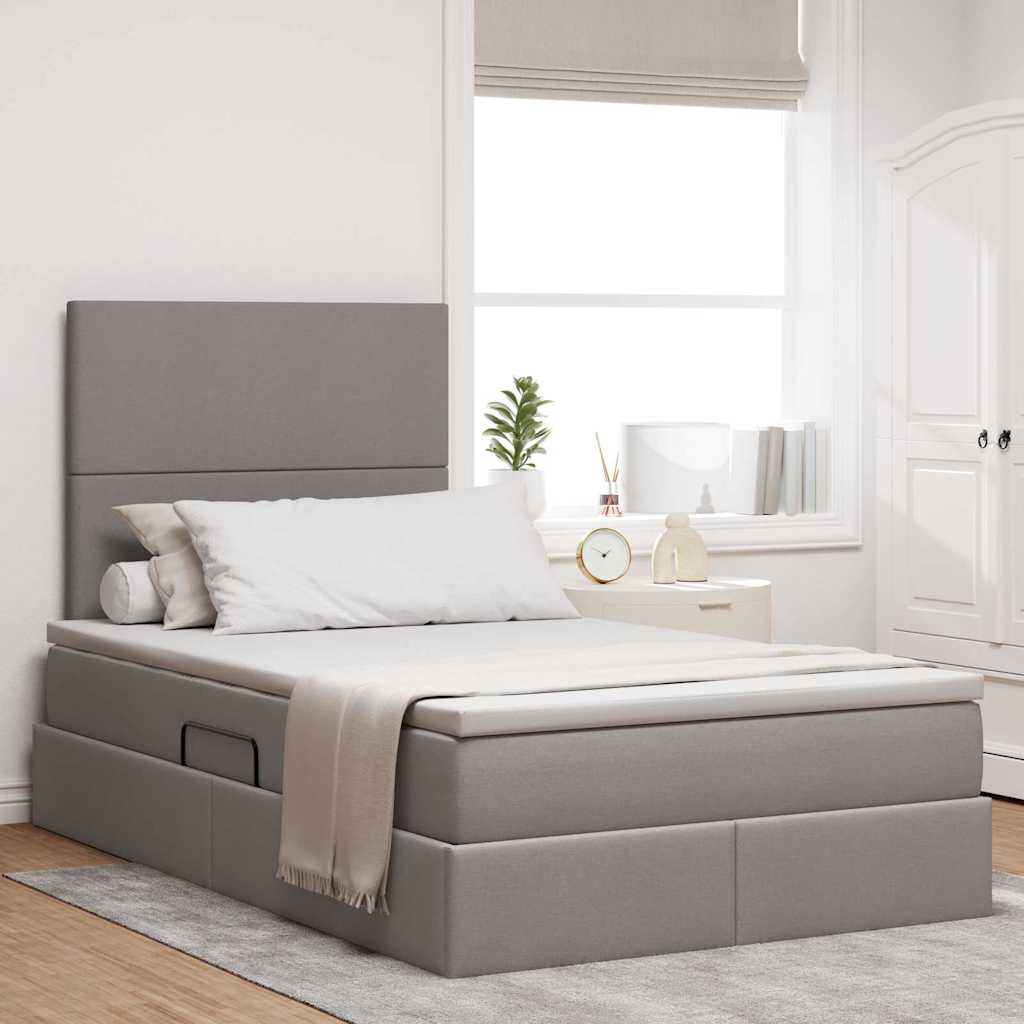Opslag bed met matras met matras Taupe 120 x 200 cm Polyester is nu te koop bij PeponiXL, paradijselijk wonen!