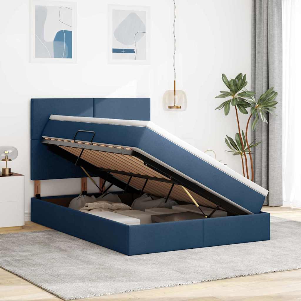 Opslag bed met matras met matras Blauw 140 x 190 cm Polyester is nu te koop bij PeponiXL, paradijselijk wonen!