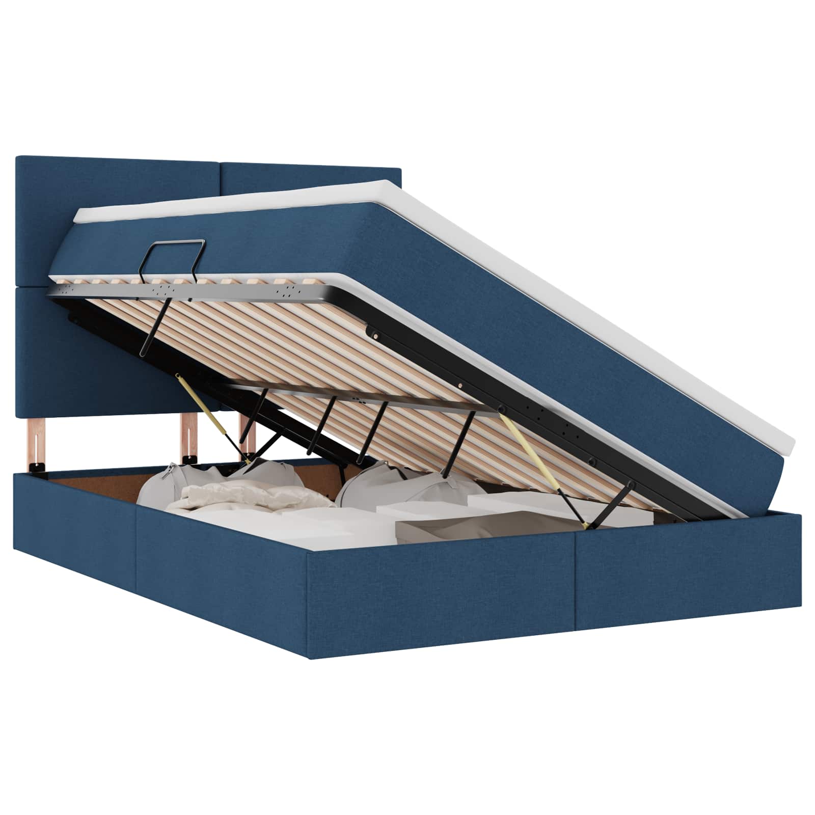 Opslag bed met matras met matras Blauw 140 x 190 cm Polyester is nu te koop bij PeponiXL, paradijselijk wonen!