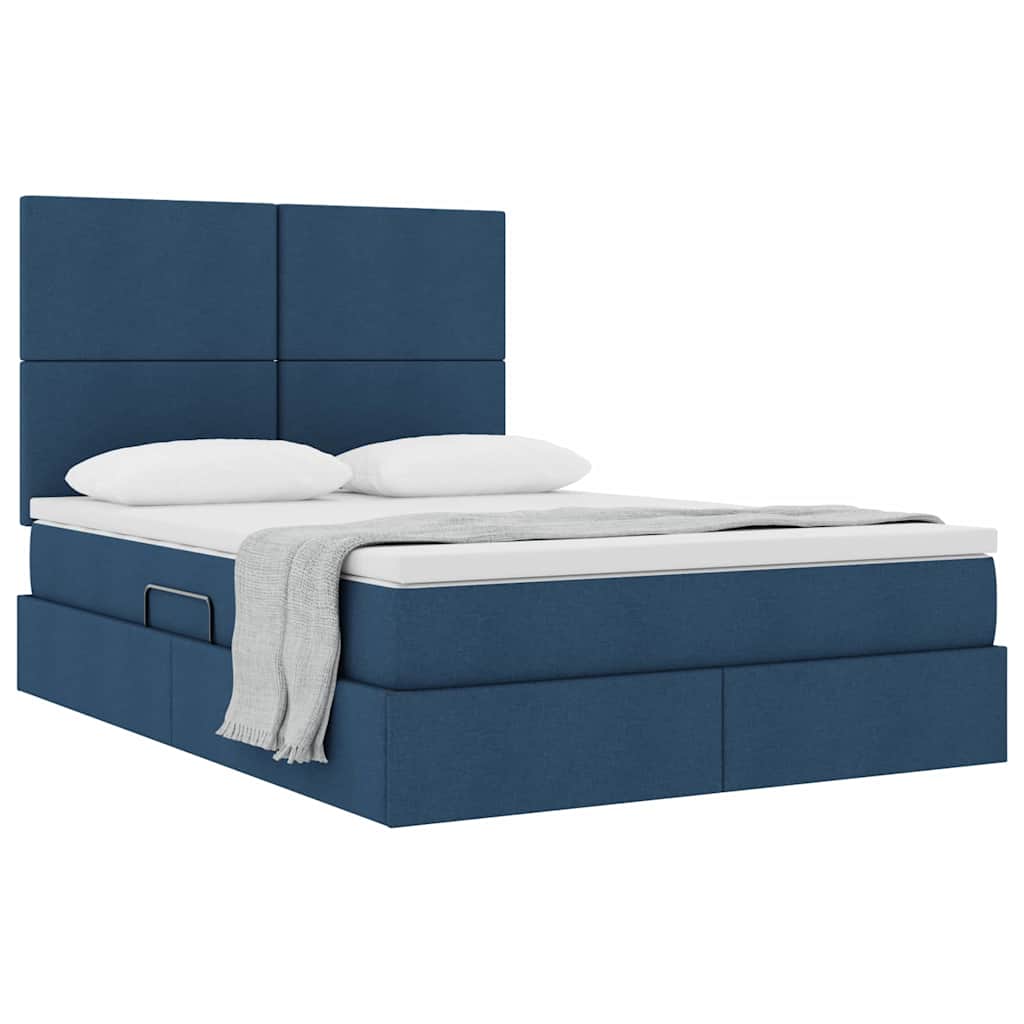 Opslag bed met matras met matras Blauw 140 x 190 cm Polyester is nu te koop bij PeponiXL, paradijselijk wonen!