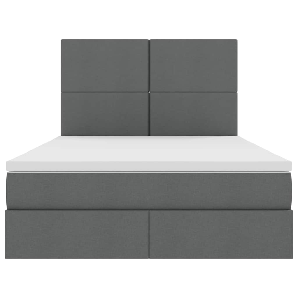 Opslag bed met matras Donkergrijs 140 x 200 cm Polyester is nu te koop bij PeponiXL, paradijselijk wonen!