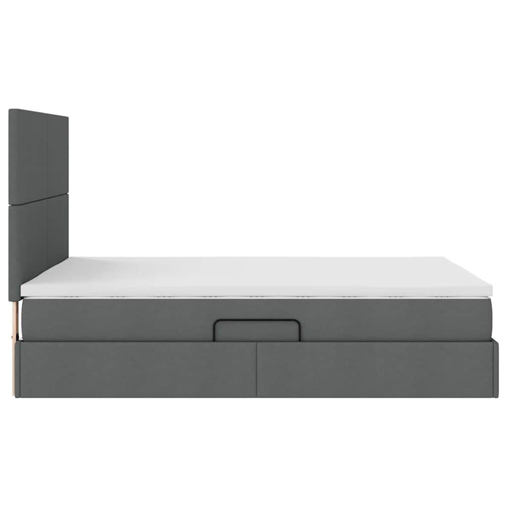 Opslag bed met matras Donkergrijs 140 x 200 cm Polyester is nu te koop bij PeponiXL, paradijselijk wonen!