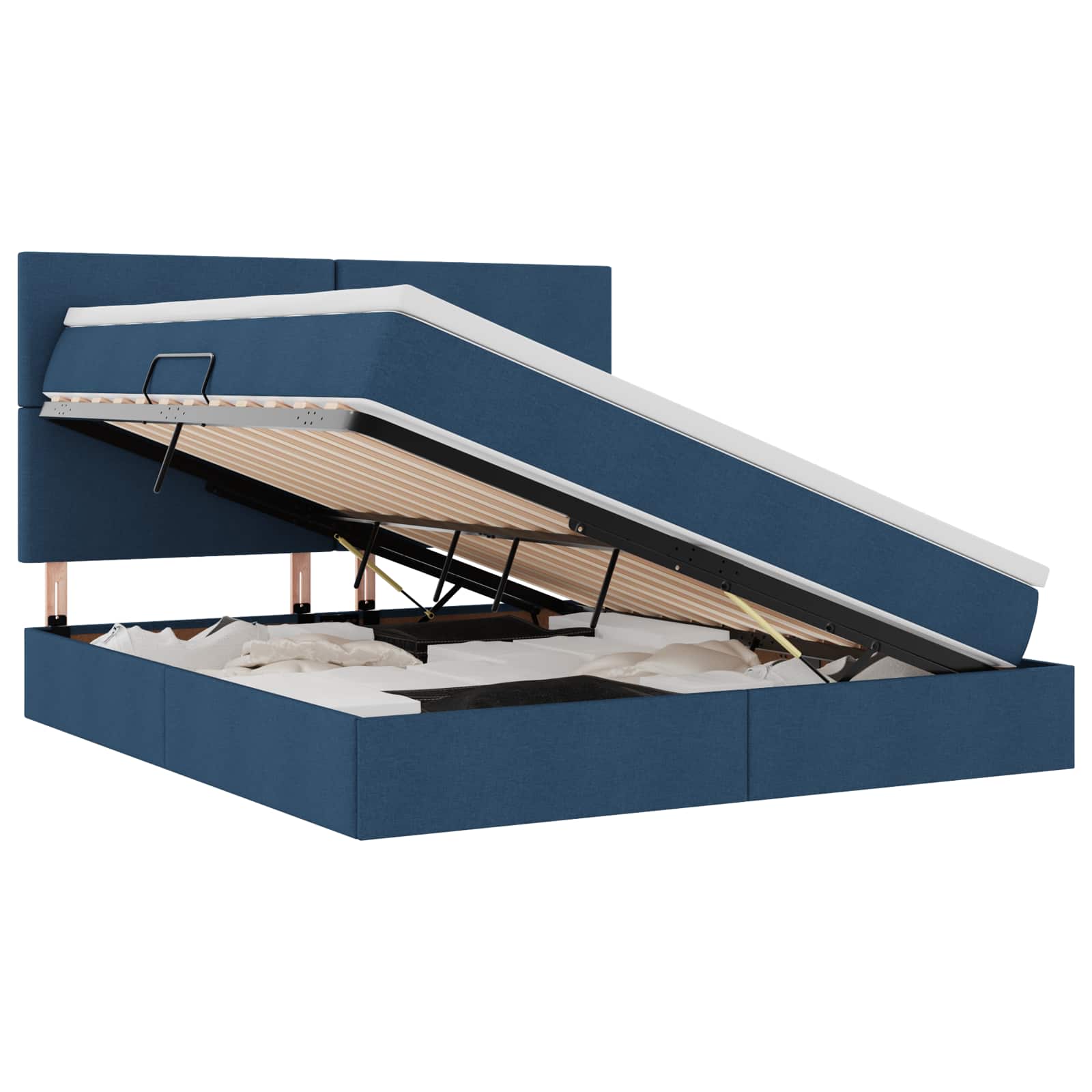 Opslag bed met matras met matras Blauw 160 x 200 cm Polyester is nu te koop bij PeponiXL, paradijselijk wonen!