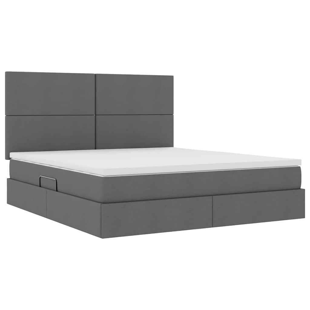 Opslag bed met matras Donkergrijs 180 x 200 cm Polyester is nu te koop bij PeponiXL, paradijselijk wonen!