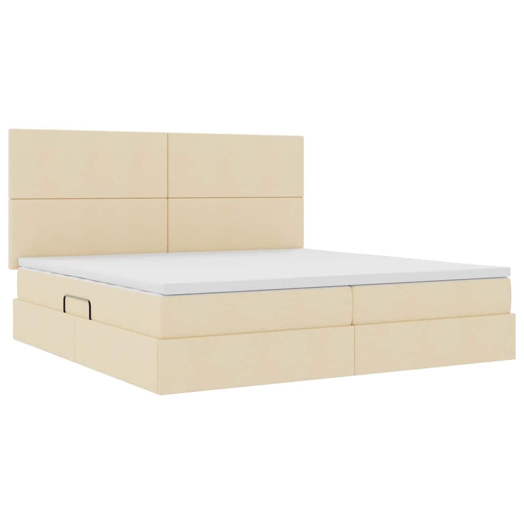 Opslag bed met matras met matras Crème 200 x 200 cm Polyester is nu te koop bij PeponiXL, paradijselijk wonen!