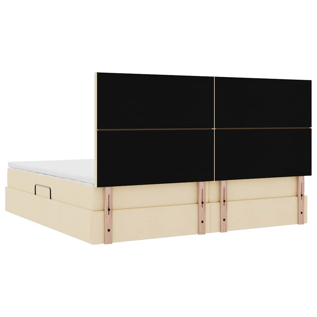 Opslag bed met matras met matras Crème 200 x 200 cm Polyester is nu te koop bij PeponiXL, paradijselijk wonen!