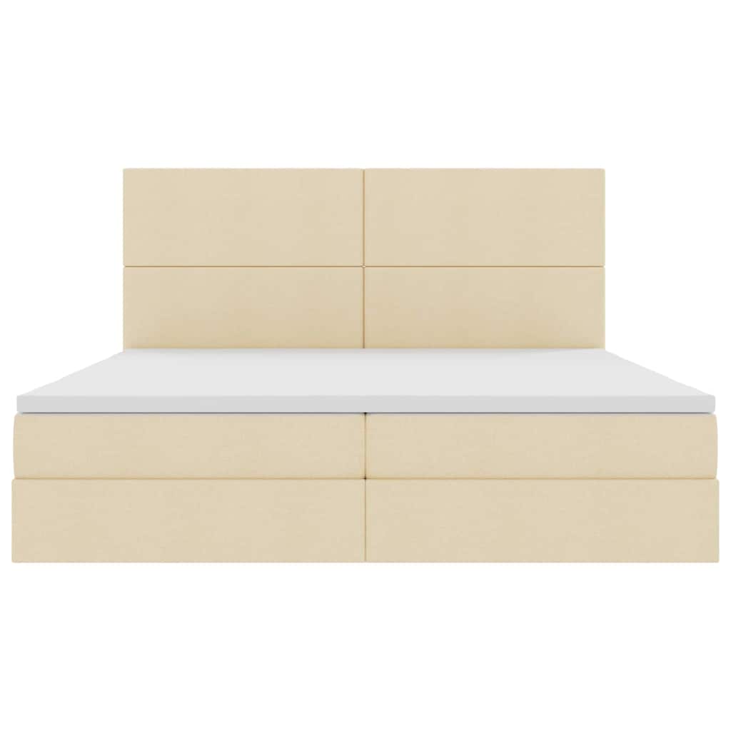 Opslag bed met matras met matras Crème 200 x 200 cm Polyester is nu te koop bij PeponiXL, paradijselijk wonen!