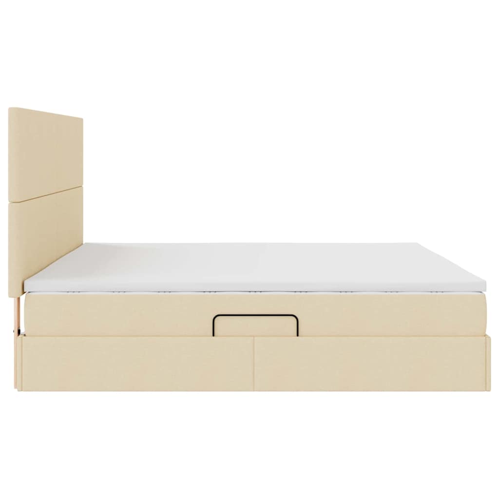 Opslag bed met matras met matras Crème 200 x 200 cm Polyester is nu te koop bij PeponiXL, paradijselijk wonen!