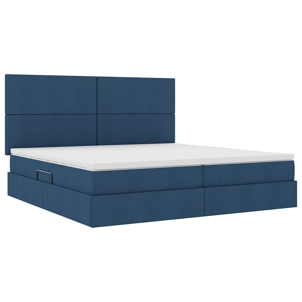 Opslag bed met matras met matras Blauw 200 x 200 cm Polyester is nu te koop bij PeponiXL, paradijselijk wonen!